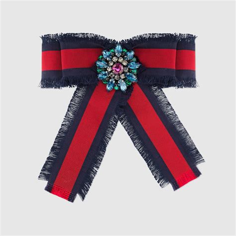 gucci ribbon brooch blue|gucci brooches.